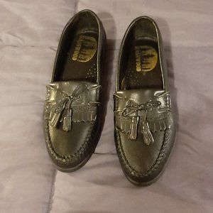 Basswood men's loafer, black leather shoe, size 8.5